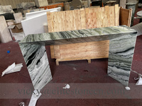 Table console en marbre vert, table d'entrée moderne en pierre naturelle, table console de luxe en marbre pour la décoration de la maison