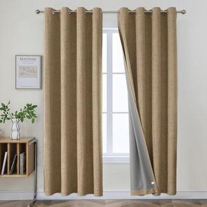 DaiRui, aspecto de lino natural, 100% poliéster, aislamiento térmico, cortinas opacas para dormitorio - Product Image 5