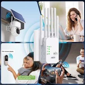Repetidor <span class=keywords><strong>WiFi</strong></span> de Doble Banda de 1200 Mbps, <span class=keywords><strong>Amplificador</strong></span> de Señal de 2.4G de Largo Alcance, Extensor de 5G, <span class=keywords><strong>Cobertura</strong></span> de 300-500 m², 4 Antenas Externas - Product Image 5