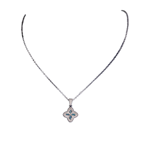 จี้ห้อยคอรูปโคลเวอร์ 15 มม. ดีไซน์สวยหรู ประดับเพชรโมอิสซาไนต์ เงินแท้ S925 รับรองโดยผู้เชี่ยวชาญ งานฮิปฮอป สไตล์ไอซ์ดี้ ลดราคาพิเศษ - Product Image 1