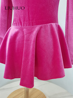 LIUHUO Robe de danse pour filles patinage artistique pour la compétition Ballet Costumes en strass