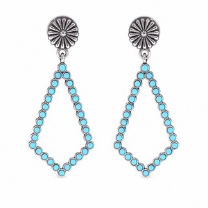 Orecchini geometrici bohémien con abbinamento di colori, accessori moda retrò esagerati da donna - Product Image 4
