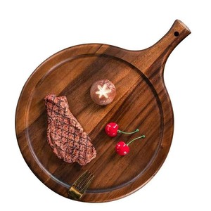 Rettangolo rotondo sud americano noce legno <span class=keywords><strong>Pizza</strong></span> Board con manico taglieri di <span class=keywords><strong>pane</strong></span> per Coffee Shop Resturanut - Product Image 3