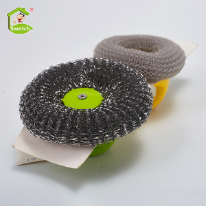 Proveedor de China, cocina, acero inoxidable, <span class=keywords><strong>estropajo</strong></span>, limpieza, bola, depurador, productos de limpieza con <span class=keywords><strong>mango</strong></span> - Product Image 3