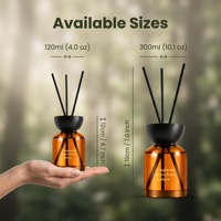 Diffuseur de parfum d'ambiance en verre brun vert foncé 120/300 ml avec boîte cadeau personnalisée – Parfum d'intérieur naturel