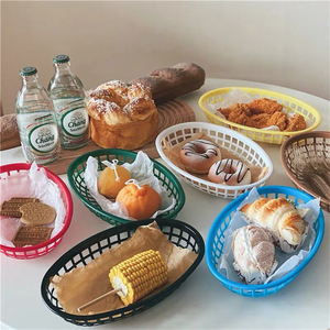 Cestas Ovaladas de Plástico de Grado Alimenticio para Servir Comida Rápida, Paquete de 6 Bandejas para Pan/Papas Fritas/Hamburguesas/Fruta, Personalizables para Restaurantes y Cafeterías - Product Image 2