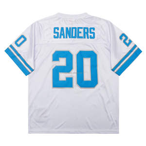 เสื้อเจอร์ซีย์อเมริกันฟุตบอลสำหรับทีมดีทรอยต์แบบสั้นระบายอากาศ #20แซนเดอร์เย็บติด - Product Image 2