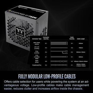 <span class=keywords><strong>Thermaltake</strong></span> Toughpower GT <span class=keywords><strong>750W</strong></span> แหล่งจ่ายไฟ3.1 ATX <span class=keywords><strong>80</strong></span> + ประสิทธิภาพทองตัวเชื่อมต่อ5.1 PCIE 300W พัดลมพื้นเมือง - Product Image 5
