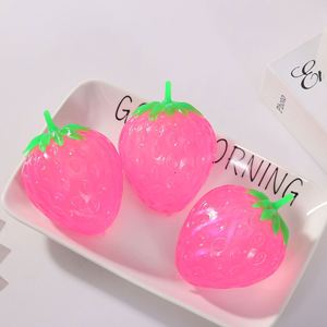 Transparent Pectin Strawberry Squishy Realistic Fruit <b>Squeeze</b> Stress Relief <b>Ball</b> Vent Decompression Toy Wholesale - Product Image 4