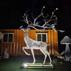 Sculpture de <span class=keywords><strong>girafe</strong></span> en fibre de verre, Sculpture d'animal d'art pour jardin extérieur, Offre Spéciale - Product Image 5
