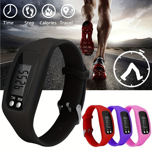 Multifunctional Fitness Tracker Watch Digital LCD Pedometer for Outdoor Running Walking Jogging