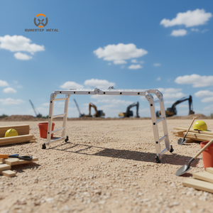 Scala in Alluminio Pieghevole Multifunzionale per Uso Intensivo, Direttamente dalla Fabbrica, per Hotel, Soffitte, Uffici e Casa - Product Image 1