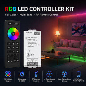 Controlador de Atenuación PWM de Cuatro Canales con Control <span class=keywords><strong>Independiente</strong></span> a Todo Color RGB - Product Image 1