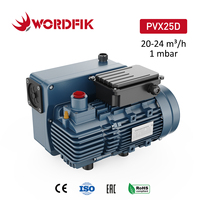 Pompa Vakum Rotary Vane Berpelumas Oli Wordfik 20-24 M³/jam 0.75 kW untuk Blow Molding atau Vacuum Forming