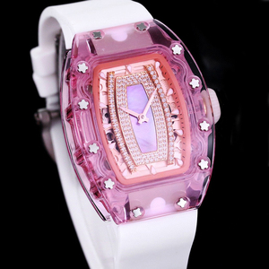 Reloj de Pulsera de Cristal Rosa para Mujer, Hermoso Reloj con Diamantes, Resistente al Agua, Movimiento Tourbillon, Ideal para Fiestas y Sesiones de Fotos - Product Image 3