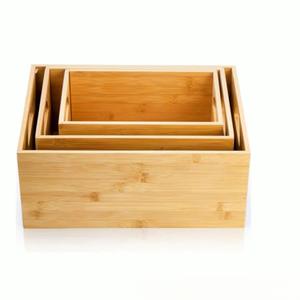 Ensemble de boîtes de rangement multi-usages en bambou et bois, usage domestique, boîte de rangement en bambou avec poignée, organisateur de type tiroir, logo - Product Image 5