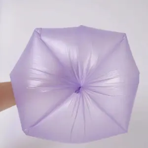 Nuovi prodotti apertura piatta HDPE in plastica viola OEM Logo industriale superficie imballaggio sacchetti di imballaggio immondizia dalla cina