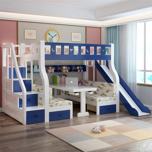 Wholesale Solid Wood Furniture Wood Double <strong>Bunk</strong> <strong>Bed</strong> Sexy Double <strong>Bed</strong> With <strong>Slide</strong> - Product Image 2