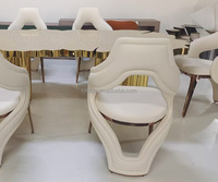Chaise de salle à manger design haut de gamme pieds en acier inoxydable doré de luxe chaises de salle à manger Villa hôtel désherbage salle à manger chaise de Restaurant