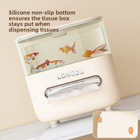 Aquarium multifonctionnel en plastique de style écologique pour la maison, avec distributeur de mouchoirs intégré, très transparent, pour salon ou bureau