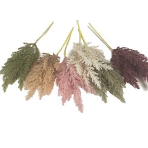 Flores artificiales de flocado, hierba de pampas de imitación para ramo de boda, bricolaje - Product Image 1