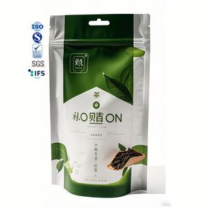 Custom Powdered Green Tea <b>Pouches</b> Packaging <b>Food</b> Stand up Plastic Bags <b>Reusable</b> Ziplock Mylar Bags With Window - Product Image 4