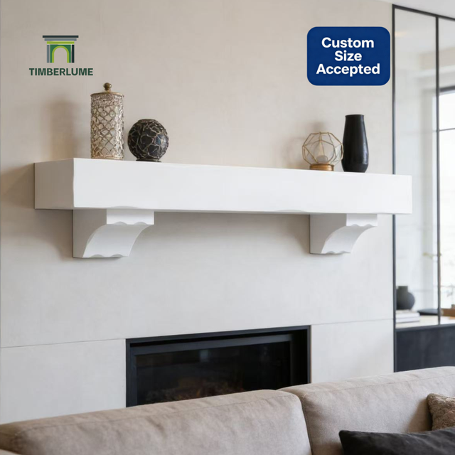 Modern White Wall Mounted Floating Fireplace Mantel Shelf ,Wood Decorative Mantel with Heavy-Duty Corbel Easy Installation