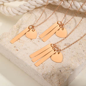 Модное женское длинное ожерелье с подвеской в виде сердца из нержавеющей стали с покрытием из розового золота для дружбы, религиозных праздников и ювелирных украшений для женщин - Product Image 5