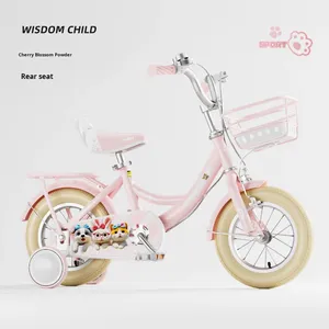 <span class=keywords><strong>Bicicletta</strong></span> per Bambini Nuovo Stile per Ragazze <span class=keywords><strong>3</strong></span>+ <span class=keywords><strong>Anni</strong></span> 12 14 16 18 Pollici <span class=keywords><strong>Bicicletta</strong></span> a 2 Ruote in Acciaio ad Alto Tenore di Carbonio con Telaio e Cestino Anteriore - Product Image 6