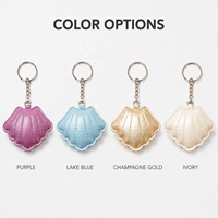 Porte-clés en cuir PU en forme de coquillage mignon, breloque pendentif, accessoire de décoration de sac DIY, porte-clés, cadeau pour femme