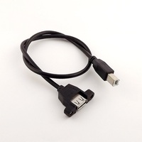 Câble d'imprimante USB 2.0 tressé en cuivre pur de haute qualité, USB Type B mâle vers femelle, câble de charge rapide à montage sur panneau USB