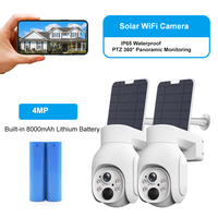 Système de caméra de sécurité sans fil 2CH Solar NVR Home Base 2-Cam Kit, batterie rechargeable WiFi, stockage cloud 360 °   Caméra PTZ