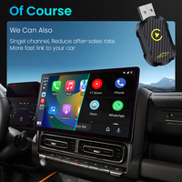 Dongle Adapter USB Port Nirkabel Mini 2 in 1 CarPlay Android Auto Portabel, Plug & Play untuk Peningkatan CarPlay Kabel OEM