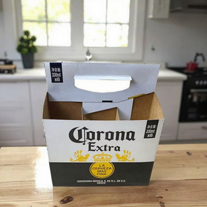 Bán buôn biểu tượng tùy chỉnh có thể tái chế các tông sáu gói rượu bia Hộp tàu sân bay xách tay sóng Matt cán 6 chai năng lượng - Product Image 2