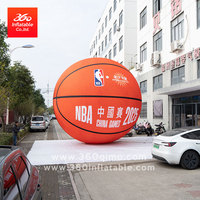 Ballons de basket-ball roses personnalisés géants gonflables Oxford Digital Party Supplies avec ventilateur pour les événements publicitaires extérieurs