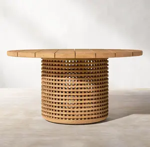 Sassanid extérieur nouveauté patio jardin ensembles hôtel de luxe complexe extérieur mobilier ensemble trélican teck rond table à manger - Product Image 1