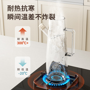 HeDou High Borosilicate Glass Oil Bottle Cylinder Shape Leak Proof For Kitchen Use With Lid - Product Image 2