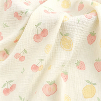 Tissu doux 100% coton imprimé numériquement avec motif de fruits, 120 g/m², 40*40, écologique, couverture pour bébé fille, pyjama, sweat à capuche pour enfant, maternité