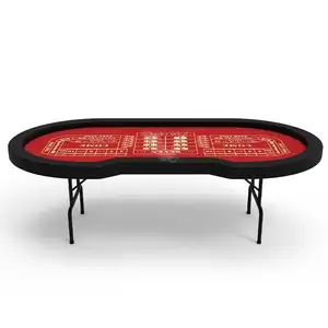 YH 96inch Factory Price Casino Crap Table Oval Easy Folding Steel Leg Dice Craps Table For Sale