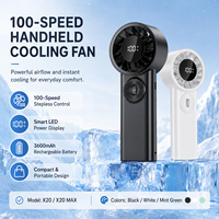 Ventilateur portable USB à charge rapide avec batterie 3600 mAh et option manuelle, base de support légère et stable pour usage domestique et extérieur