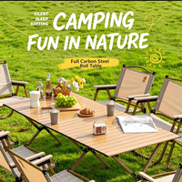 Table pliante portable légère et minimaliste en acier carbone pour le camping, les pique-niques, la plage, le jardin, les meubles d'extérieur