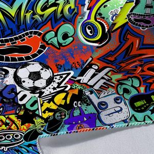 <span class=keywords><strong>Tapisserie</strong></span> <span class=keywords><strong>Graffiti</strong></span> de rue moderne Musique de rue urbaine créative Hip Hop Hippie Art Tapisseries <span class=keywords><strong>Tapisserie</strong></span> colorée amusante en stock - Product Image 5