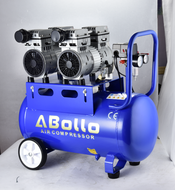 750W*2   Two Oil Free Head  Silent air Compressor Portable  Dental Oil Free Compressor