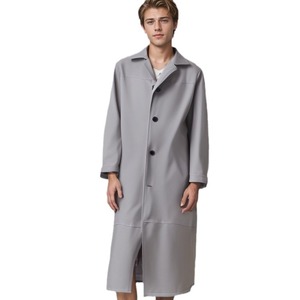 Custom Made Spring Commuter <strong>Men's</strong> Suit Collar Casual PU Over the Knee WW2 Leather Trench <strong>Coat</strong> <strong>Men</strong> Peacoat <strong>Duster</strong> <strong>Coat</strong> - Product Image 2