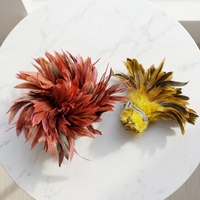 Plumes de coq Schlappen naturelles teintes, de 6 à 8 pouces et de 8 à 10 pouces, en guirlande, pour la décoration de carnaval, l'artisanat et les chapeaux de mascarade, vente en gros
