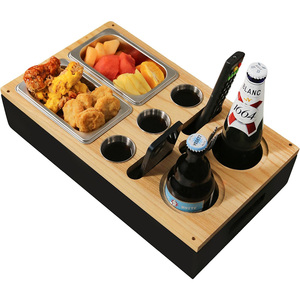 Vassoio Personalizzato in Legno per <span class=keywords><strong>Divano</strong></span>, Tavolino da Letto, Portabicchieri e Organizzatore per Snack e Bevande - Product Image 6