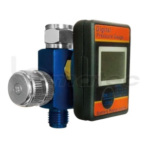 Manomètre numérique LEMATEC 0-160 Psi avec écran LCD, régulateur d'air 1/4 pouce pour pistolets à peinture - Product Image 2