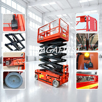 Promotion : Plateforme élévatrice à ciseaux autopropulsée hydraulique SAGA FIRST Aerial Skylift 6m-14m, alimentée par batterie, en acier au carbone 2640x1120mm