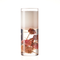 Luxuriöse Maßgefertigte Säulenförmige Doppelschichtige Jelly-Gel-Wachskerze mit Getrockneten Blumen und Duft