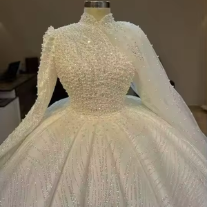 S0535F nueva novia superventas <span class=keywords><strong>para</strong></span> salir resistente <span class=keywords><strong>de</strong></span> manga larga blanco trasero <span class=keywords><strong>de</strong></span> lujo vestido <span class=keywords><strong>de</strong></span> novia principal <span class=keywords><strong>de</strong></span> gran tamaño - Product Image 1